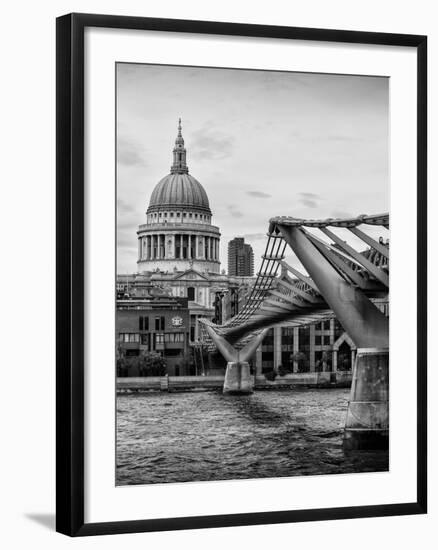 Millennium Bridge and St. Paul's Cathedral - City of London - UK - England - United Kingdom-Philippe Hugonnard-Framed Premium Photographic Print