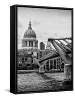 Millennium Bridge and St. Paul's Cathedral - City of London - UK - England - United Kingdom-Philippe Hugonnard-Framed Stretched Canvas