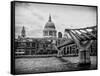 Millennium Bridge and St. Paul's Cathedral - City of London - UK - England - United Kingdom-Philippe Hugonnard-Framed Stretched Canvas