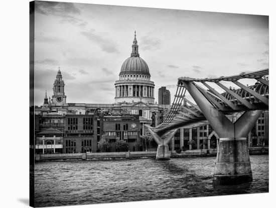 Millennium Bridge and St. Paul's Cathedral - City of London - UK - England - United Kingdom-Philippe Hugonnard-Stretched Canvas