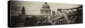 Millennium Bridge and St. Paul's Cathedral - City of London - UK - England - United Kingdom-Philippe Hugonnard-Stretched Canvas