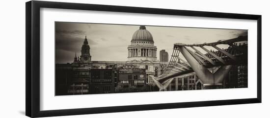 Millennium Bridge and St. Paul's Cathedral - City of London - UK - England - United Kingdom-Philippe Hugonnard-Framed Photographic Print