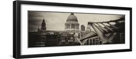 Millennium Bridge and St. Paul's Cathedral - City of London - UK - England - United Kingdom-Philippe Hugonnard-Framed Photographic Print