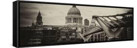 Millennium Bridge and St. Paul's Cathedral - City of London - UK - England - United Kingdom-Philippe Hugonnard-Framed Stretched Canvas