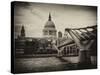 Millennium Bridge and St. Paul's Cathedral - City of London - UK - England - United Kingdom-Philippe Hugonnard-Stretched Canvas