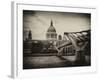 Millennium Bridge and St. Paul's Cathedral - City of London - UK - England - United Kingdom-Philippe Hugonnard-Framed Photographic Print