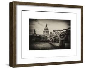 Millennium Bridge and St. Paul's Cathedral - City of London - UK - England - United Kingdom-Philippe Hugonnard-Framed Art Print