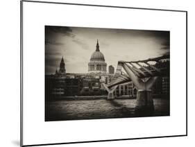 Millennium Bridge and St. Paul's Cathedral - City of London - UK - England - United Kingdom-Philippe Hugonnard-Mounted Art Print