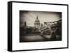 Millennium Bridge and St. Paul's Cathedral - City of London - UK - England - United Kingdom-Philippe Hugonnard-Framed Stretched Canvas