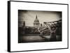 Millennium Bridge and St. Paul's Cathedral - City of London - UK - England - United Kingdom-Philippe Hugonnard-Framed Stretched Canvas