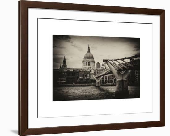 Millennium Bridge and St. Paul's Cathedral - City of London - UK - England - United Kingdom-Philippe Hugonnard-Framed Art Print