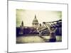 Millennium Bridge and St. Paul's Cathedral - City of London - UK - England - United Kingdom-Philippe Hugonnard-Mounted Art Print