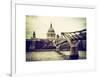 Millennium Bridge and St. Paul's Cathedral - City of London - UK - England - United Kingdom-Philippe Hugonnard-Framed Art Print