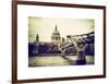 Millennium Bridge and St. Paul's Cathedral - City of London - UK - England - United Kingdom-Philippe Hugonnard-Framed Art Print