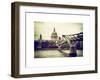 Millennium Bridge and St. Paul's Cathedral - City of London - UK - England - United Kingdom-Philippe Hugonnard-Framed Art Print