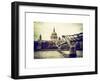 Millennium Bridge and St. Paul's Cathedral - City of London - UK - England - United Kingdom-Philippe Hugonnard-Framed Art Print