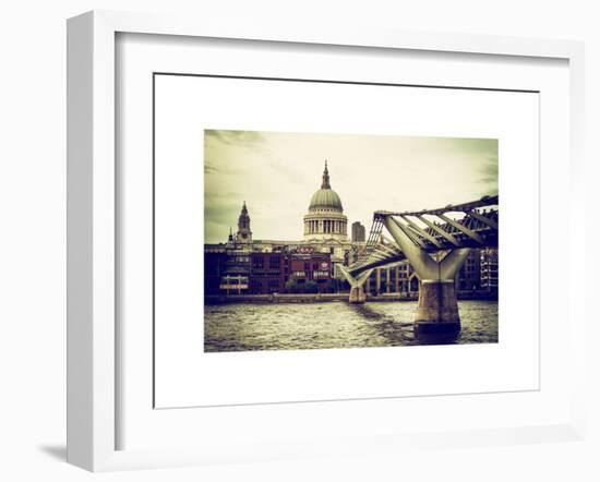 Millennium Bridge and St. Paul's Cathedral - City of London - UK - England - United Kingdom-Philippe Hugonnard-Framed Art Print