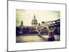 Millennium Bridge and St. Paul's Cathedral - City of London - UK - England - United Kingdom-Philippe Hugonnard-Mounted Art Print