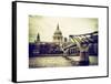 Millennium Bridge and St. Paul's Cathedral - City of London - UK - England - United Kingdom-Philippe Hugonnard-Framed Stretched Canvas