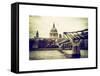 Millennium Bridge and St. Paul's Cathedral - City of London - UK - England - United Kingdom-Philippe Hugonnard-Framed Stretched Canvas