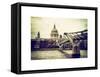 Millennium Bridge and St. Paul's Cathedral - City of London - UK - England - United Kingdom-Philippe Hugonnard-Framed Stretched Canvas