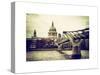 Millennium Bridge and St. Paul's Cathedral - City of London - UK - England - United Kingdom-Philippe Hugonnard-Stretched Canvas