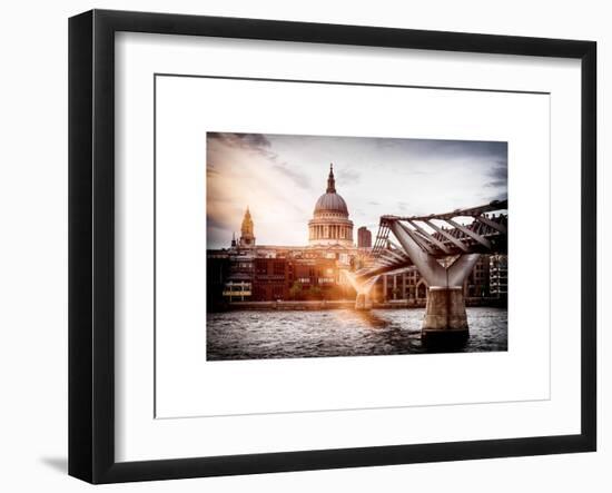 Millennium Bridge and St. Paul's Cathedral - City of London - UK - England - United Kingdom-Philippe Hugonnard-Framed Art Print