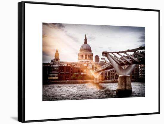 Millennium Bridge and St. Paul's Cathedral - City of London - UK - England - United Kingdom-Philippe Hugonnard-Framed Stretched Canvas