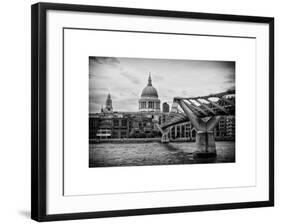 Millennium Bridge and St. Paul's Cathedral - City of London - UK - England - United Kingdom-Philippe Hugonnard-Framed Art Print