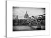 Millennium Bridge and St. Paul's Cathedral - City of London - UK - England - United Kingdom-Philippe Hugonnard-Stretched Canvas