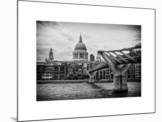 Millennium Bridge and St. Paul's Cathedral - City of London - UK - England - United Kingdom-Philippe Hugonnard-Mounted Art Print