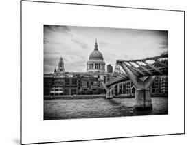 Millennium Bridge and St. Paul's Cathedral - City of London - UK - England - United Kingdom-Philippe Hugonnard-Mounted Art Print