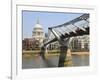 Millennium Bridge and St. Paul's Cathedral, London, England, United Kingdom, Europe-Amanda Hall-Framed Photographic Print