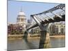 Millennium Bridge and St. Paul's Cathedral, London, England, United Kingdom, Europe-Amanda Hall-Mounted Photographic Print