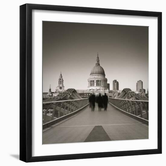 Millennium Bridge and St. Paul's Cathedral, London, England-Jon Arnold-Framed Photographic Print