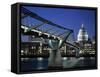 Millennium Bridge and St. Paul's, London, England-Alan Copson-Framed Stretched Canvas