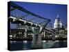 Millennium Bridge and St. Paul's, London, England-Alan Copson-Stretched Canvas