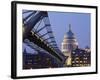 Millennium Bridge and St. Pauls Cathedral, Illuminated at Dusk, London, England, United Kingdom-Gavin Hellier-Framed Photographic Print