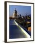 Millennium Bridge and St. Pauls Cathedral, London, England, UK-Charles Bowman-Framed Photographic Print