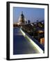 Millennium Bridge and St. Pauls Cathedral, London, England, UK-Charles Bowman-Framed Photographic Print