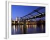 Millennium Bridge and St. Pauls Cathedral, London, England, UK-Charles Bowman-Framed Photographic Print