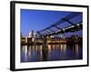 Millennium Bridge and St. Pauls Cathedral, London, England, UK-Charles Bowman-Framed Photographic Print