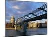 Millennium Bridge and St. Pauls, London, England-John Miller-Mounted Photographic Print