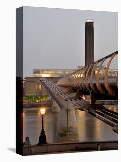 Millennium Bridge and Tate Modern, London, England, United Kingdom-Charles Bowman-Stretched Canvas