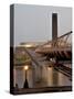 Millennium Bridge and Tate Modern, London, England, United Kingdom-Charles Bowman-Stretched Canvas
