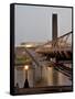 Millennium Bridge and Tate Modern, London, England, United Kingdom-Charles Bowman-Framed Stretched Canvas