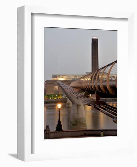 Millennium Bridge and Tate Modern, London, England, United Kingdom-Charles Bowman-Framed Photographic Print