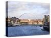 Millennium Bridge and the Baltic from the Swing Bridge, Newcastle Upon Tyne, Tyne and Wear, England-Mark Sunderland-Stretched Canvas