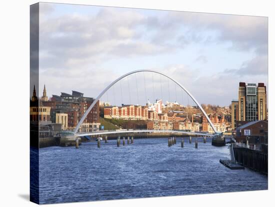 Millennium Bridge and the Baltic from the Swing Bridge, Newcastle Upon Tyne, Tyne and Wear, England-Mark Sunderland-Stretched Canvas