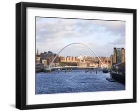 Millennium Bridge and the Baltic from the Swing Bridge, Newcastle Upon Tyne, Tyne and Wear, England-Mark Sunderland-Framed Photographic Print